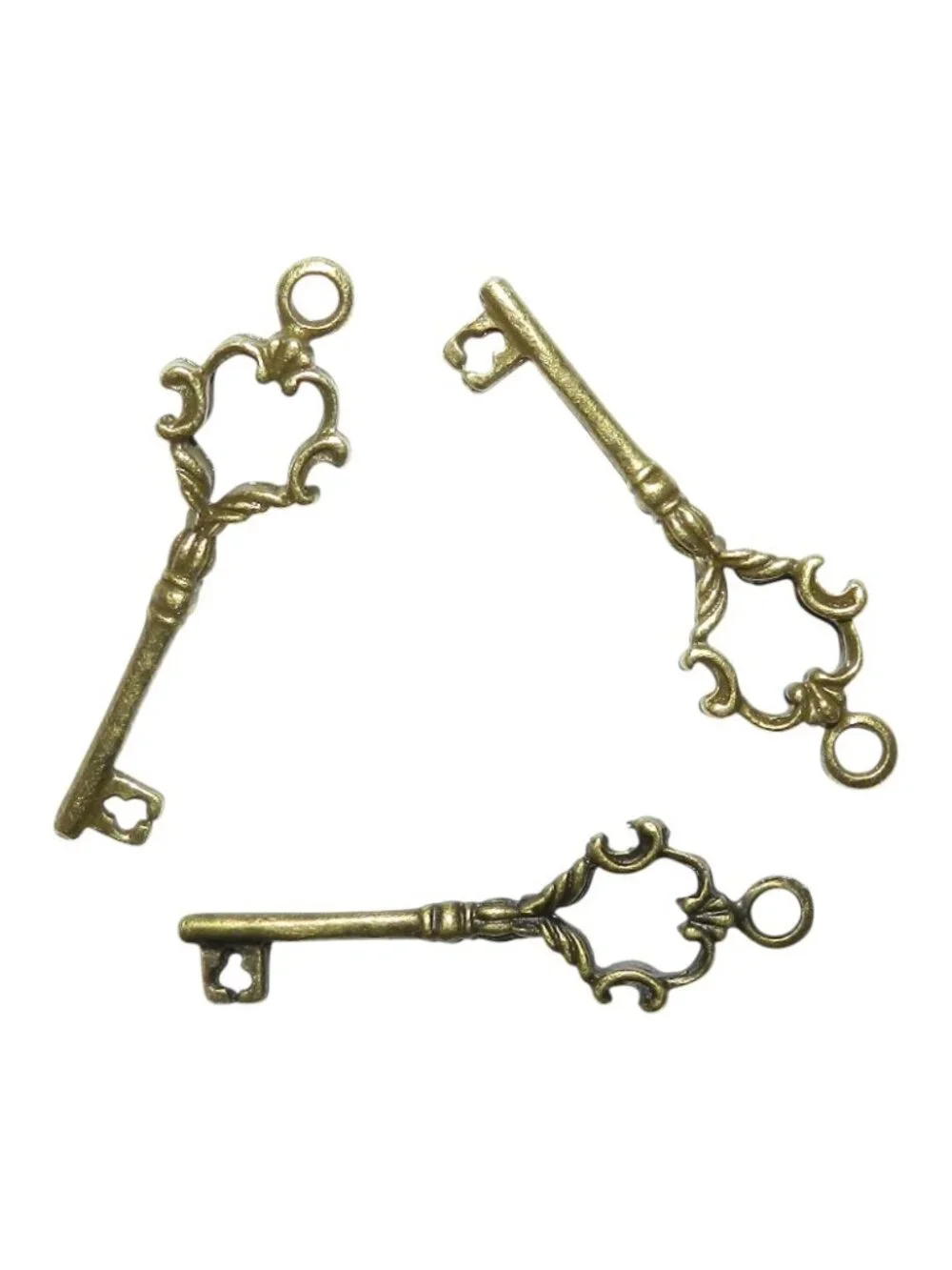 M930 Antiqued Bronze 35mm Key Metal Pendant Charm Drop 5pc